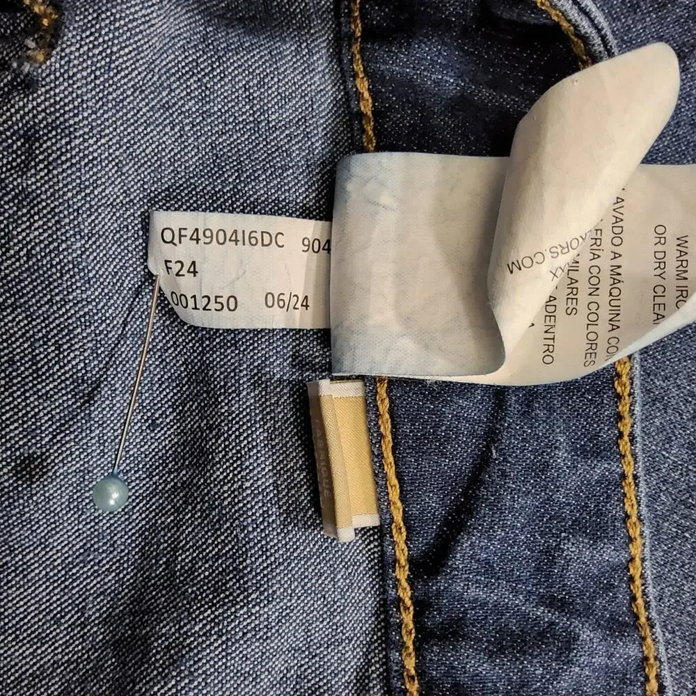 Michael Kors High Rise Relaxed Straight Leg Women’s 16 Blue Denim Utility Pocket